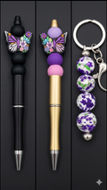 Purple Butterfly Bead Set