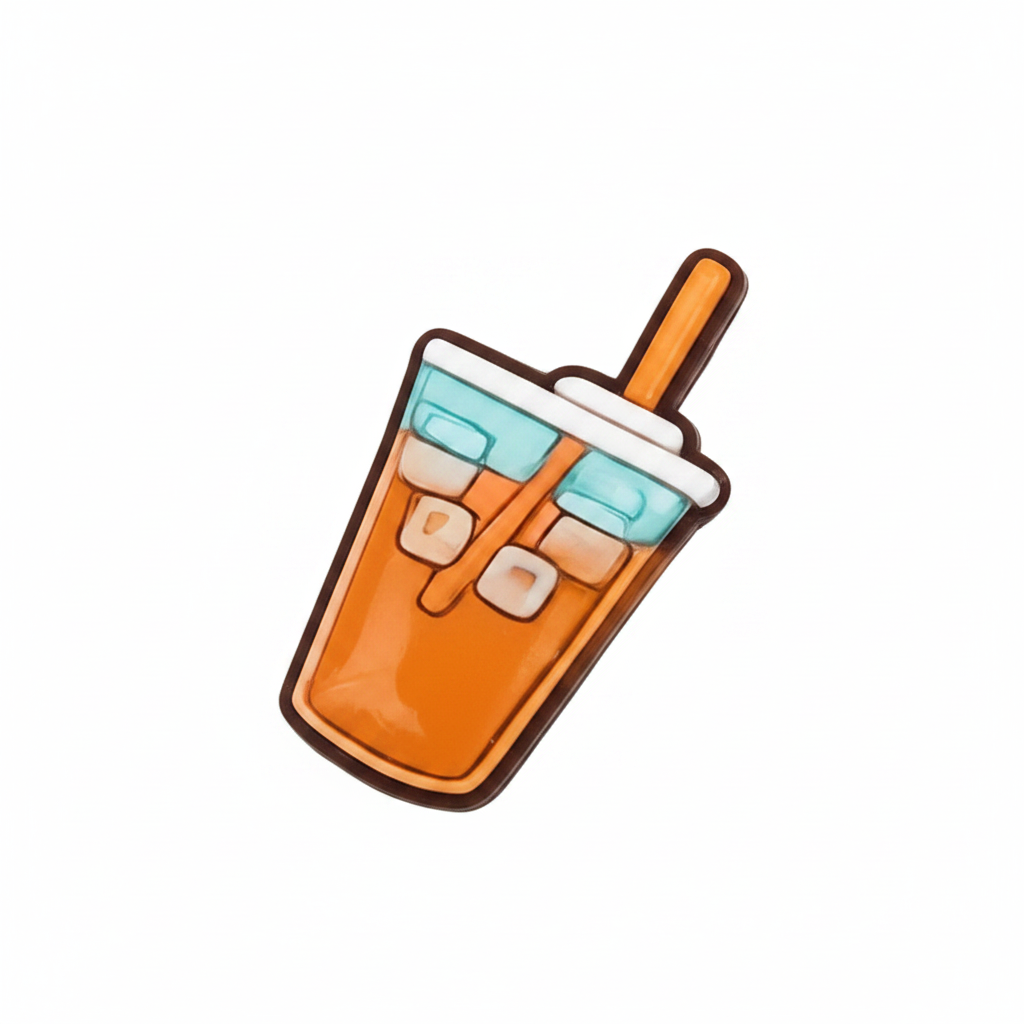 Iced Coffee Orange Straw Focal